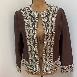 Victor Costa silk jacket embellished size 8